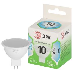 Лампа светодиодная ЭРА GREEN LINE LED MR16-10W-840-GU5.3 GL 10Вт софит яркий белый свет GU5.3 | Лампы cветодиодные Точечные (Софиты) (MR, PAR)