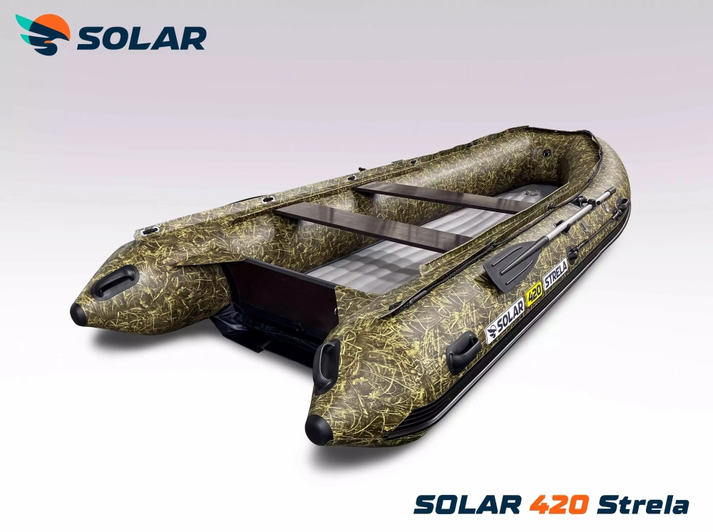 Лодка надувная моторная solar-420 strela jet tunnel