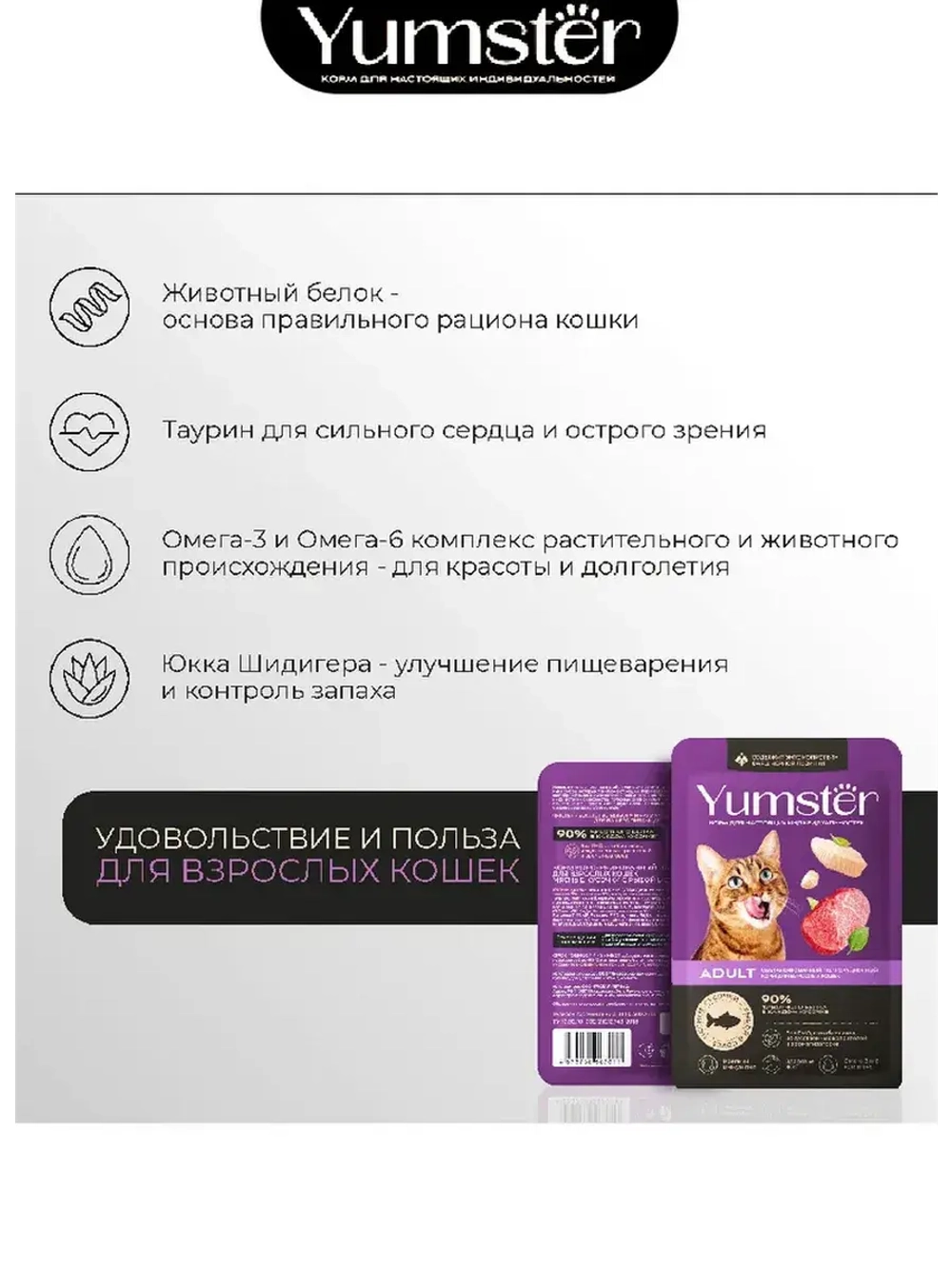 Влажный корм для кошек мясные кусочки, Лосось 85г х 4шт