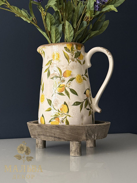 Кувшин декоративный "Лимоны" большой 20x14x23см