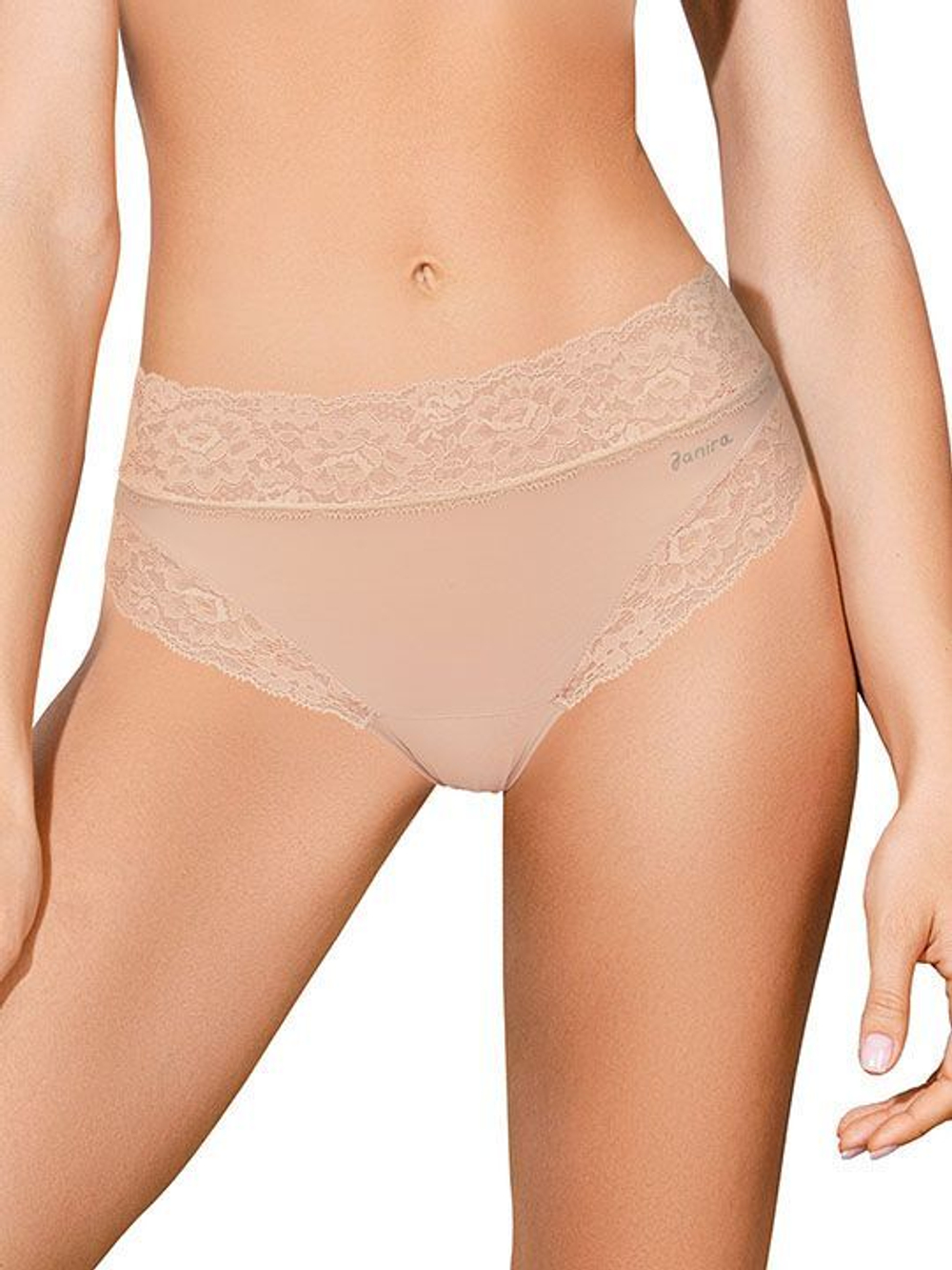 Трусики-слипы с кружевной оторочкой Dolce Micro (Размер: M) (Цвет: телесный)