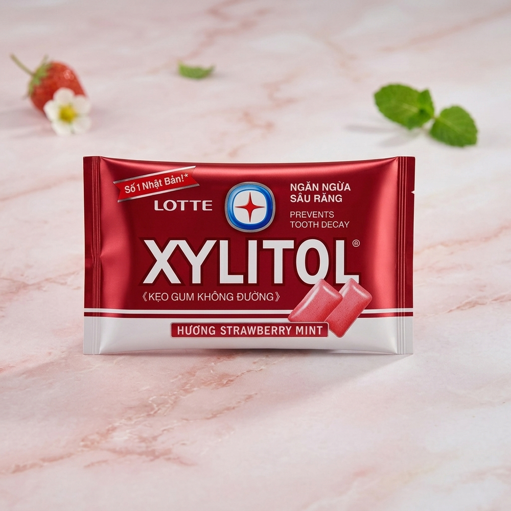 Жевательная резинка без сахара XYLITOL 11,6гр вкус Клубника