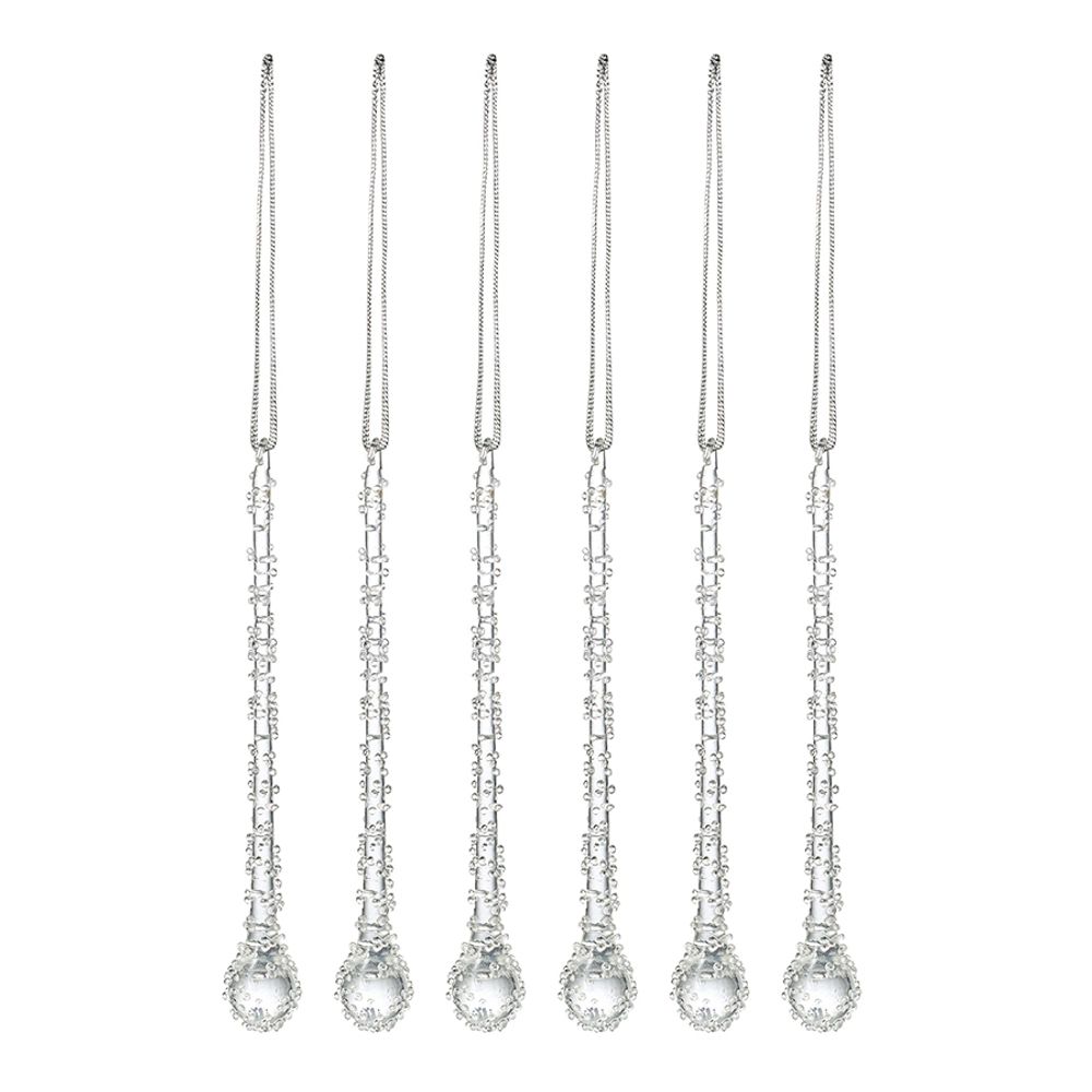 Набор ёлочных украшений Icy sparkles из коллекции New Year Essential, 6 шт.