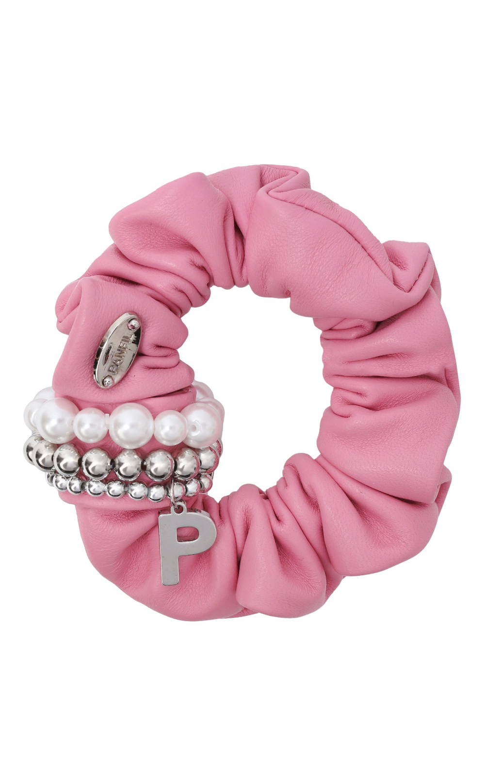 Кожаная резинка розового цвета