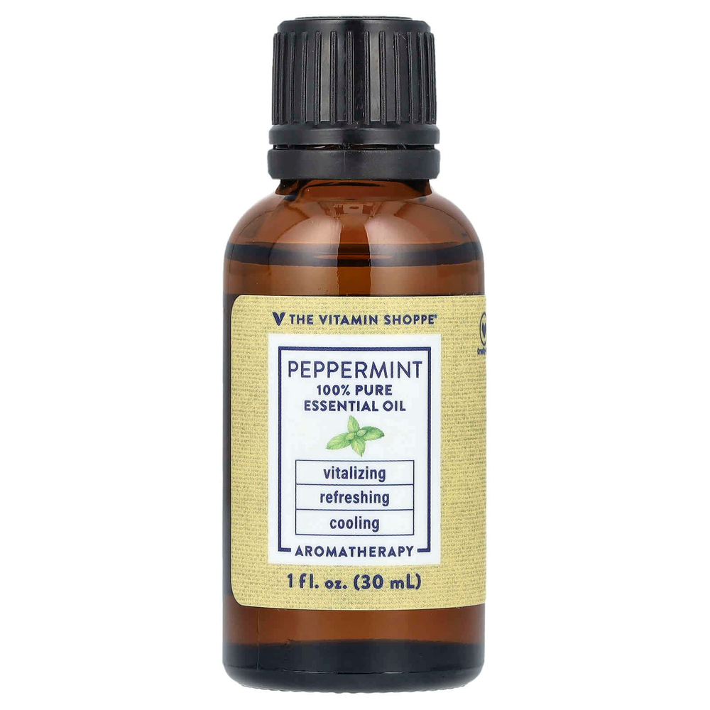 The Vitamin Shoppe, 100% чистое эфирное масло, перечная мята, 30 мл (1 жидк. унц.)