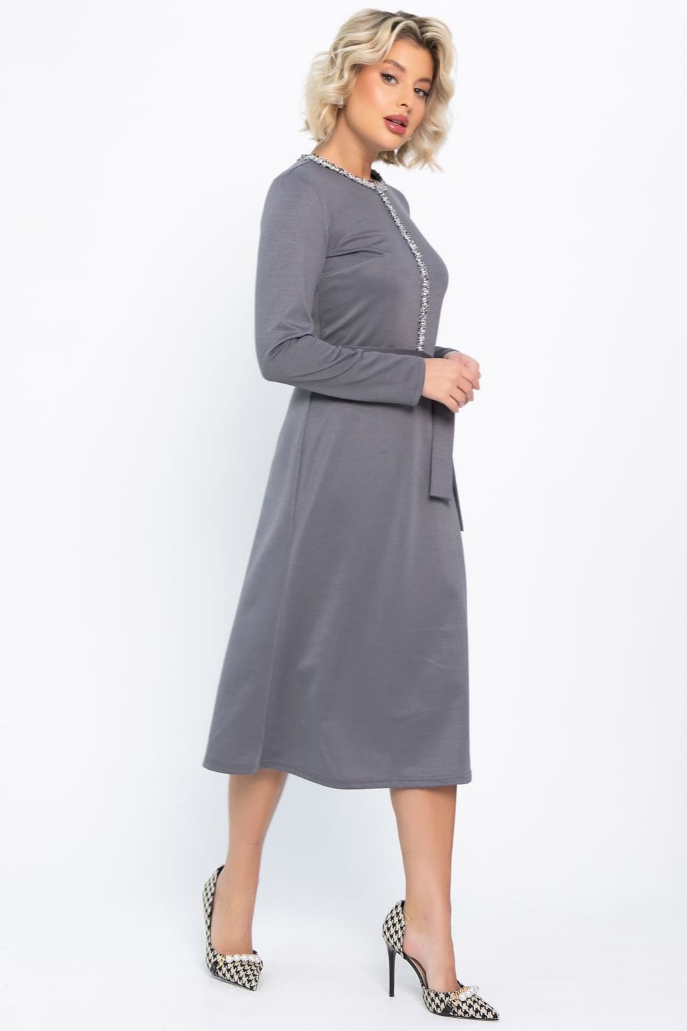 Платье трикотажное Парижанка (серое) П14786-10М LT Collection