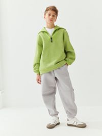 Джоггеры оверсайз "Пепел" с карманами утепленные 7+