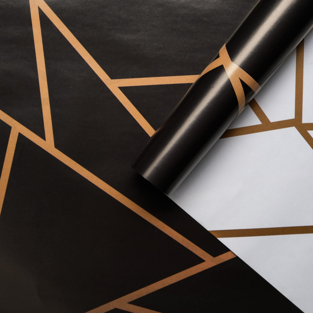 Бумага упаковочная двухсторонняя, глянцевая "Линии", 50 х 70 см