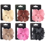 Заколка - краб для волос «AKS - SALVATORE», микс 6 цветов, нежный цветок, 6,5*6,5см