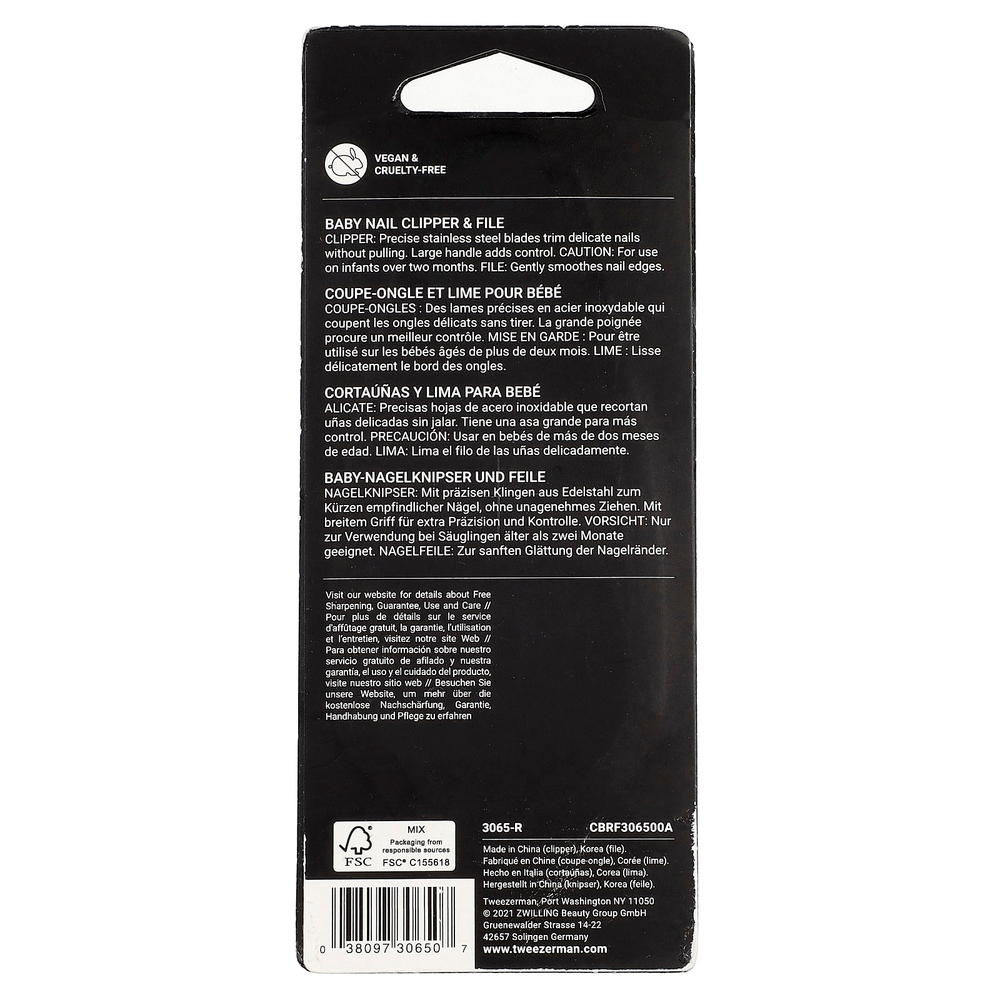 Tweezerman, детская пилочка и машинка для ногтей, набор из 2 предметов