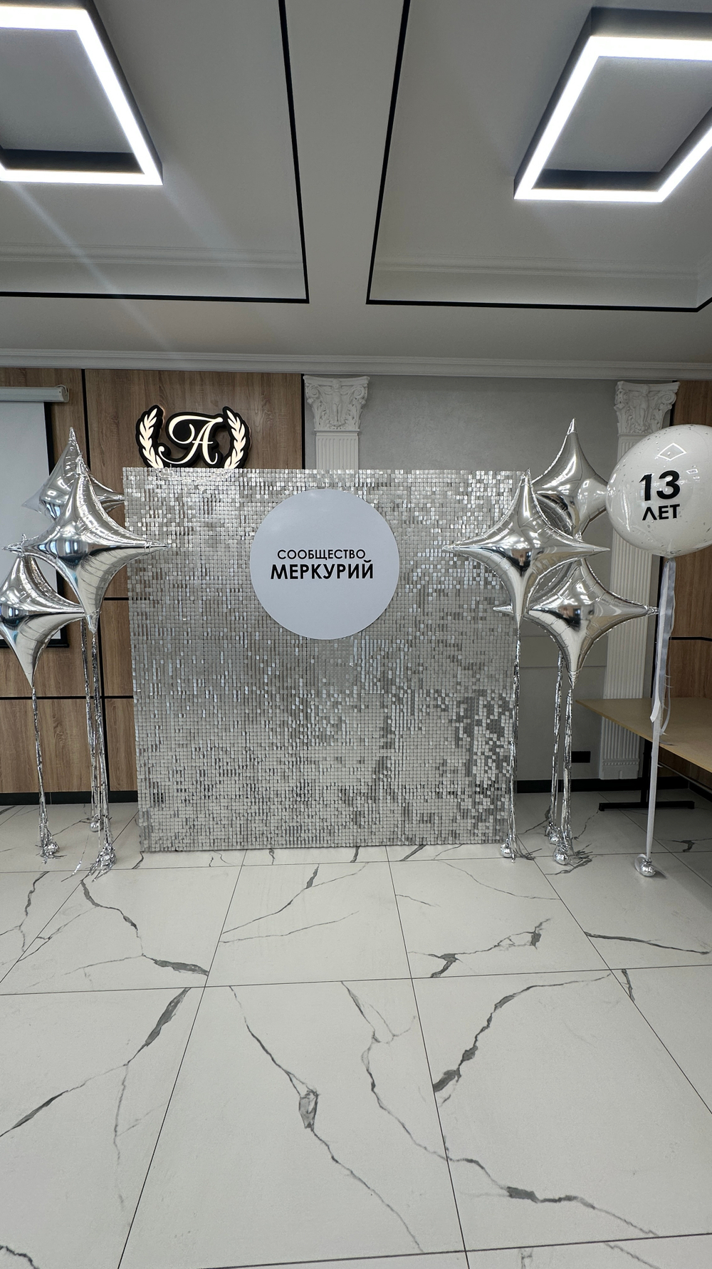 Фотозона Пайетка серебро сириус №4585