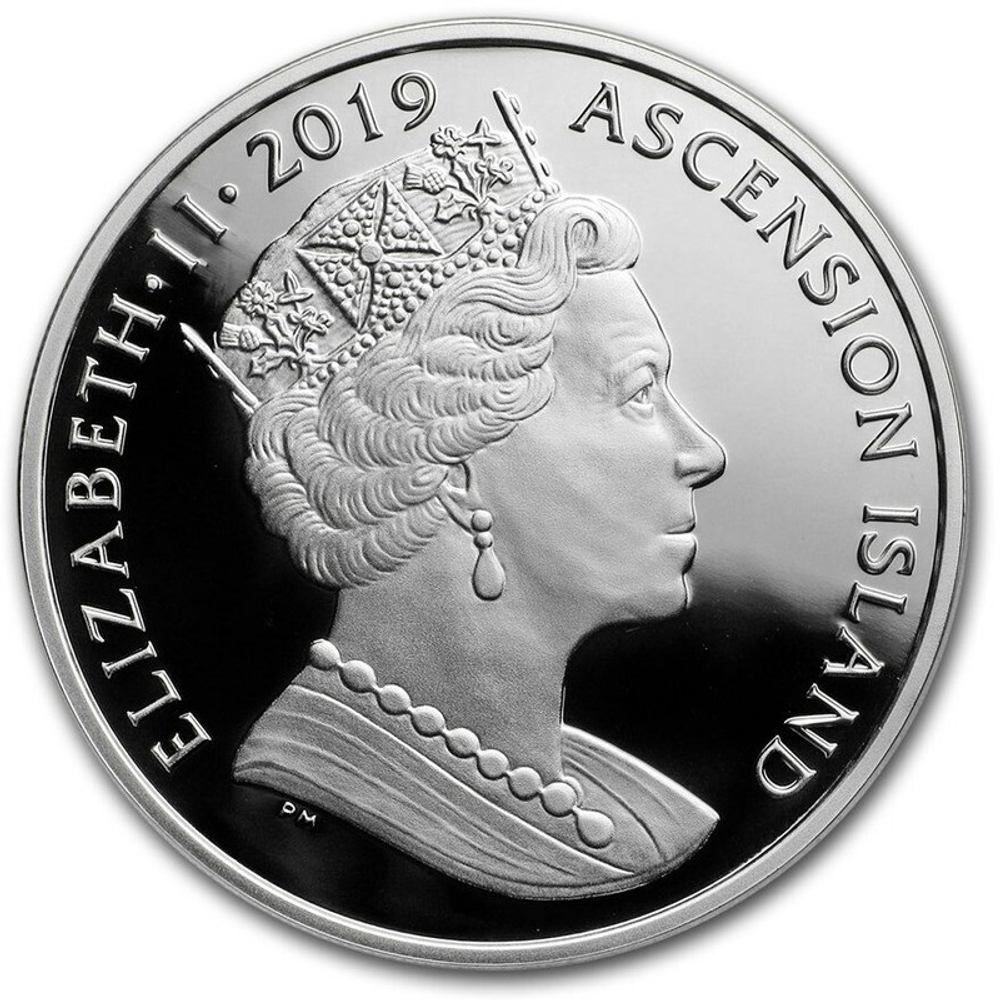 1 крона. Высадка на Луну 50 лет Космос Луноход. Остров Вознесения. 2019 год. PROOF
