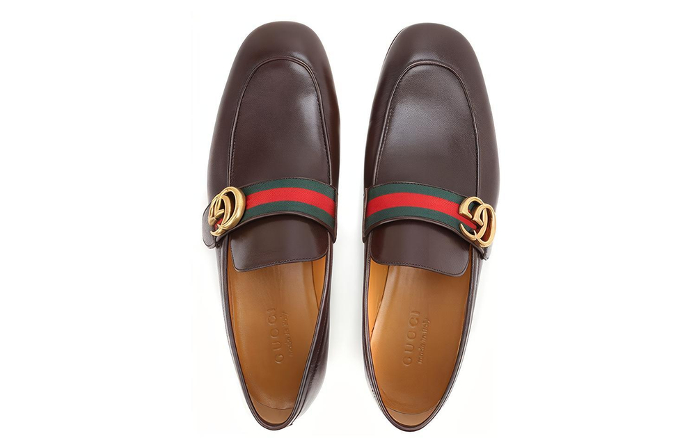GUCCI Casual Leather Shoes Men"s Low top Brown