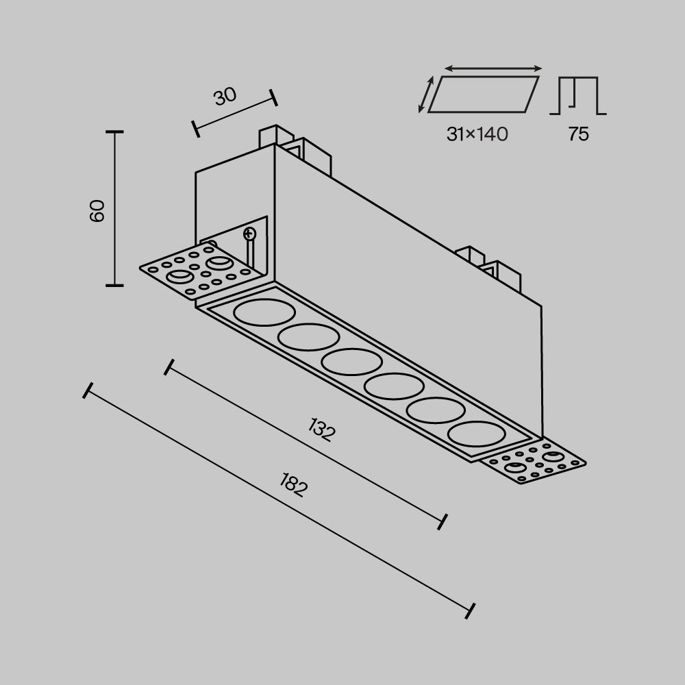Светильник встраиваемый светодиодный Maytoni   DL065-12W3-6K-TRS-B