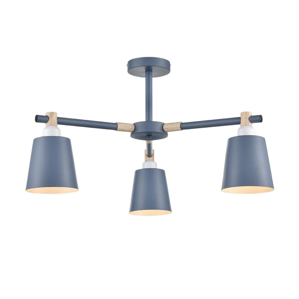 8098/3C MODERNI LN26 344 синий/синий металл, дерево/металл Люстра потолочная Е27 3*60W 220V ROSALINA