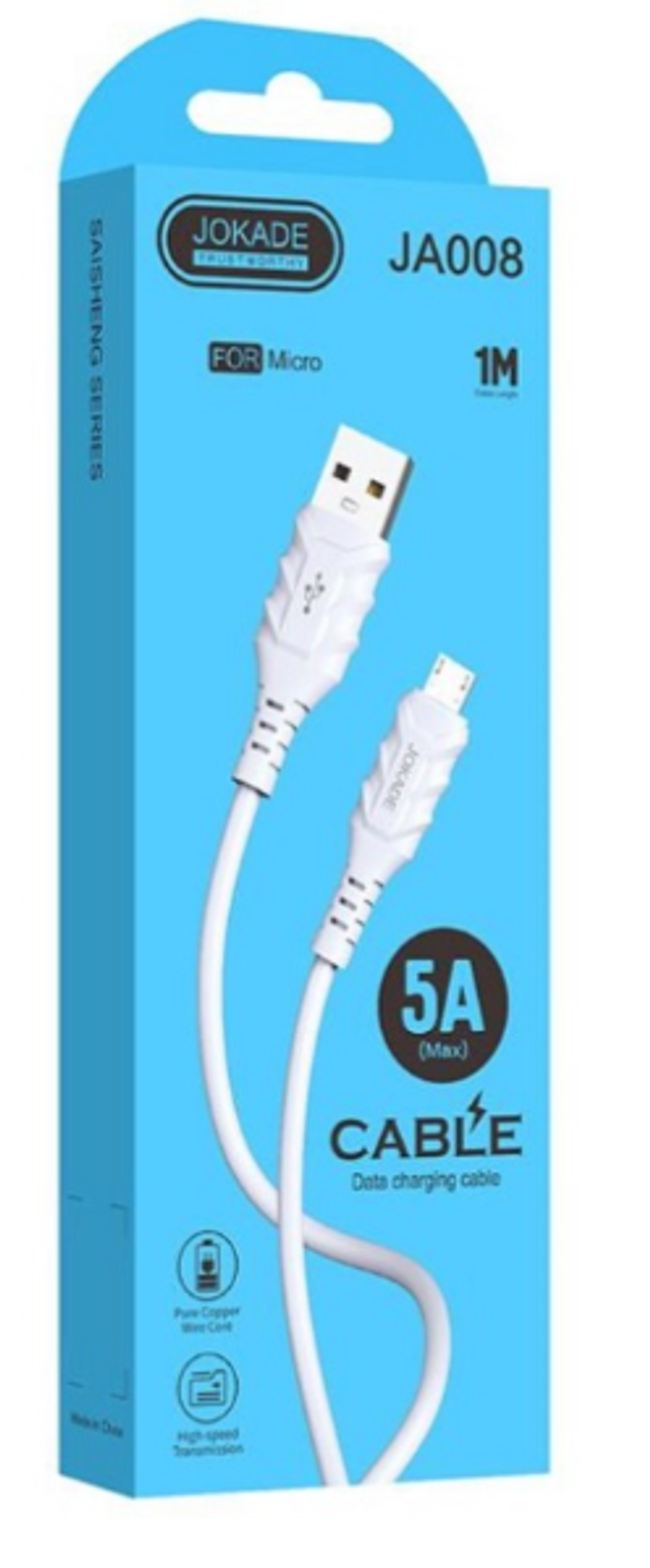 Кабель Jokade JA008 Micro USB 5A белый 1 м