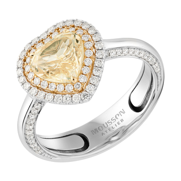 Кольцо с Жёлтым Сапфиром и Бриллиантами, R0070-712/1