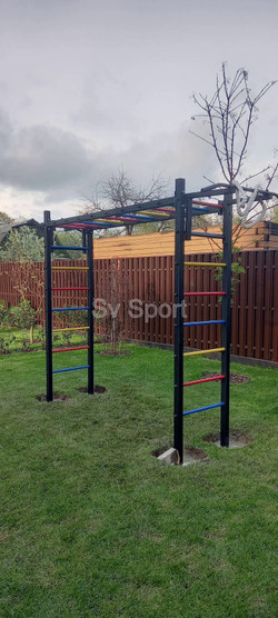 Монтаж уличной шведской стенки Sv Sport Рукоход (4 вертикальных столба)