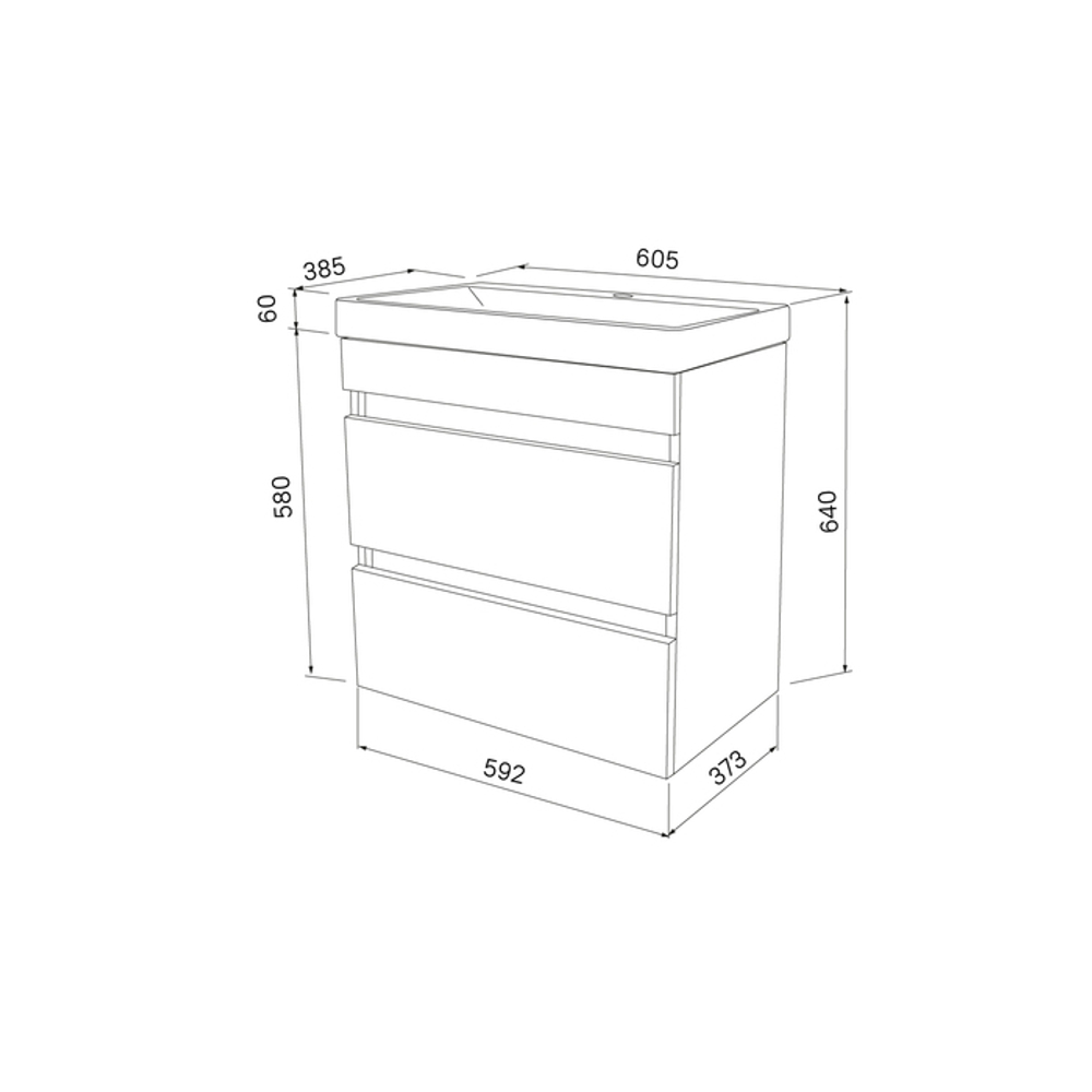 Тумба подвесная с ящиками IDDIS Zodiac, белая, 60 см, ZOD6CB0i95