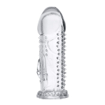 Прозрачная гелевая насадка 13см с клиторальным отростком и шипами ToyFa Basic 818019-1
