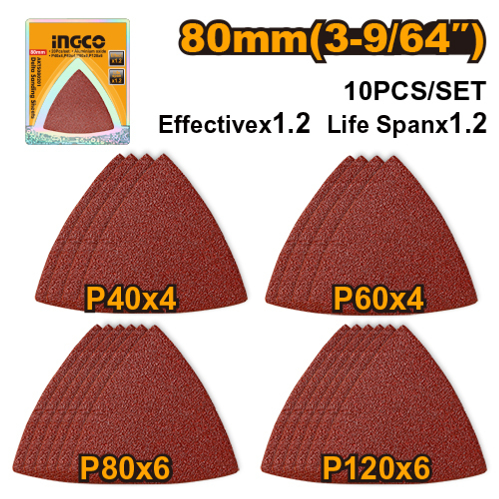 Набор шлифлистов для реноватора 20 шт INGCO AKTS080201