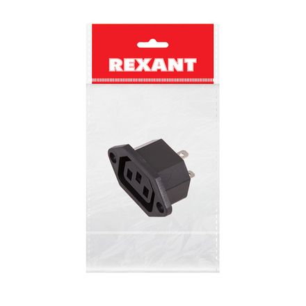 Сетевое гнездо на корпус (1 шт.) (пакет БОПП) REXANT