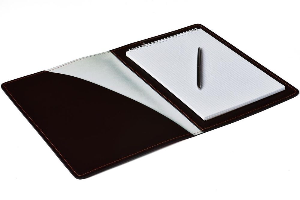 Папка под Блокнот А4 из кожи цвет ОРАНЖ/ШОКОЛАД