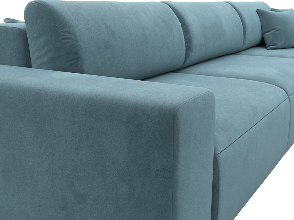 Диван прямой Лига-036 НПБ Классик Лонг ВЕЛЮР Бирюзовый