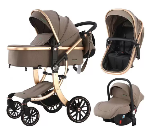 Детская коляска Luxmom 601A 3в1 (коричневый)