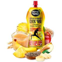 Фруктовый снек Чиа Тропик МАГИЯ ЧИА, 200 г, упаковка и фрукты