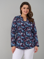 Блузка БЛ-22/синий-душистыйгорошек