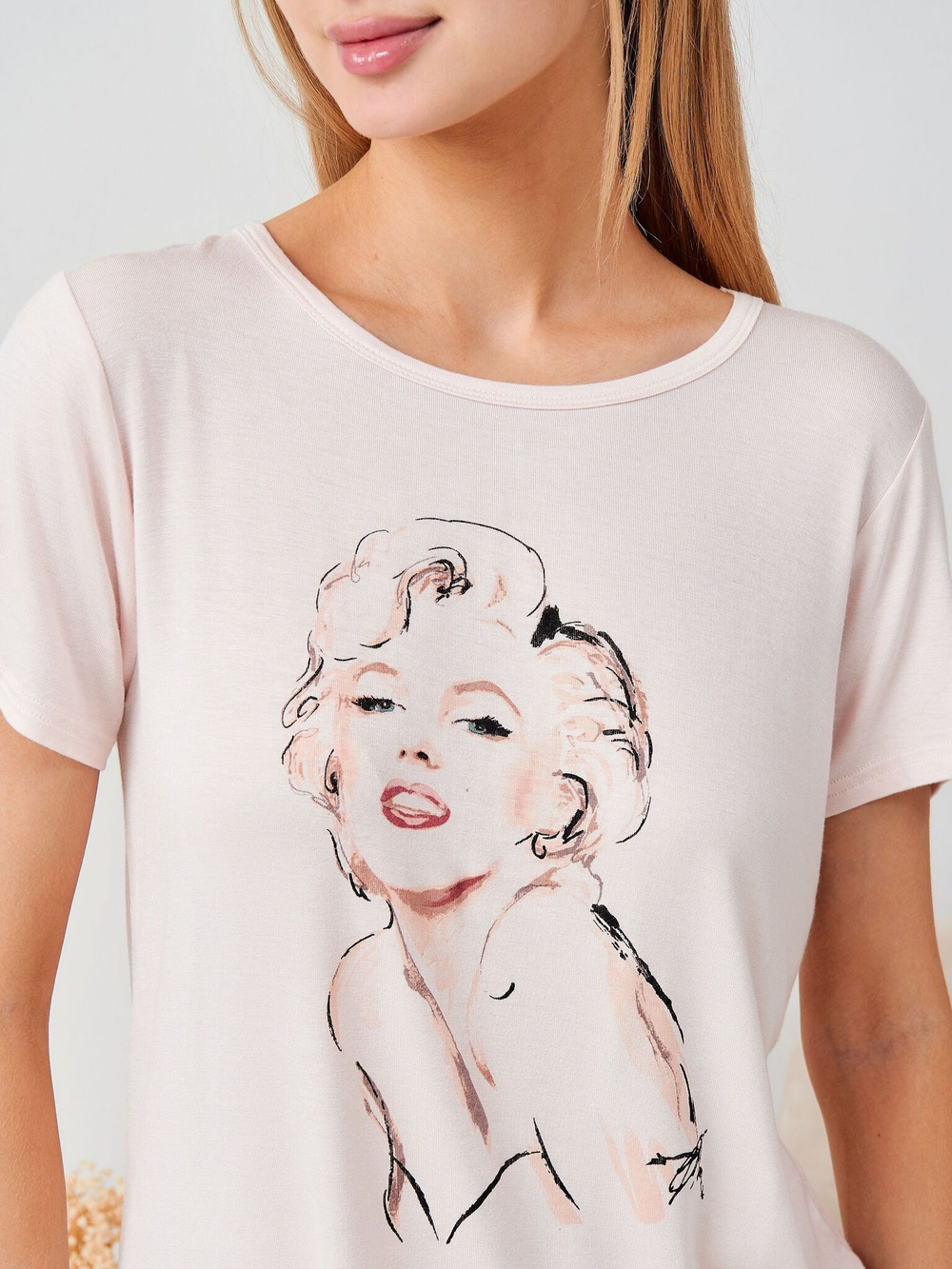 Комфортный комплект для дома и сна из вискозы (Размер: S) (Цвет: пудровый)