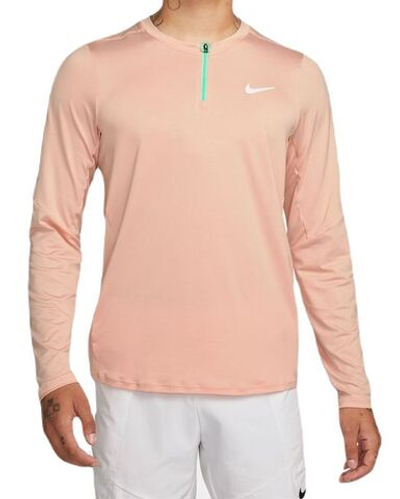 Мужская теннисная футболка теннисная Nike Dri-Fit Adventage Camisa - arctic orange/green glow/white