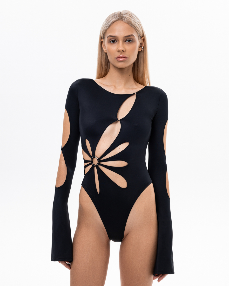 FLOWER CUTOUT BODYSUIT
