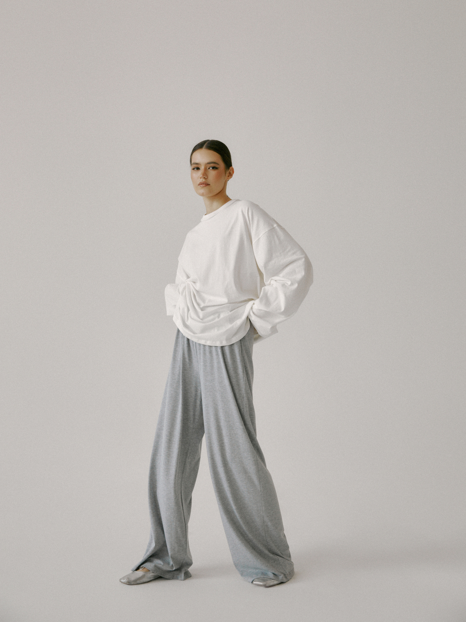 Брюки Le sport (Ле спорт) трикотаж Италия (вискоза шелк) серые