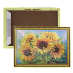 Алмазная мозаика Alingar, на подрамнике, с полным заполнением, (глянц.) дизайн рамка, 30х40 см, 20 цветов, "Подсолнухи"