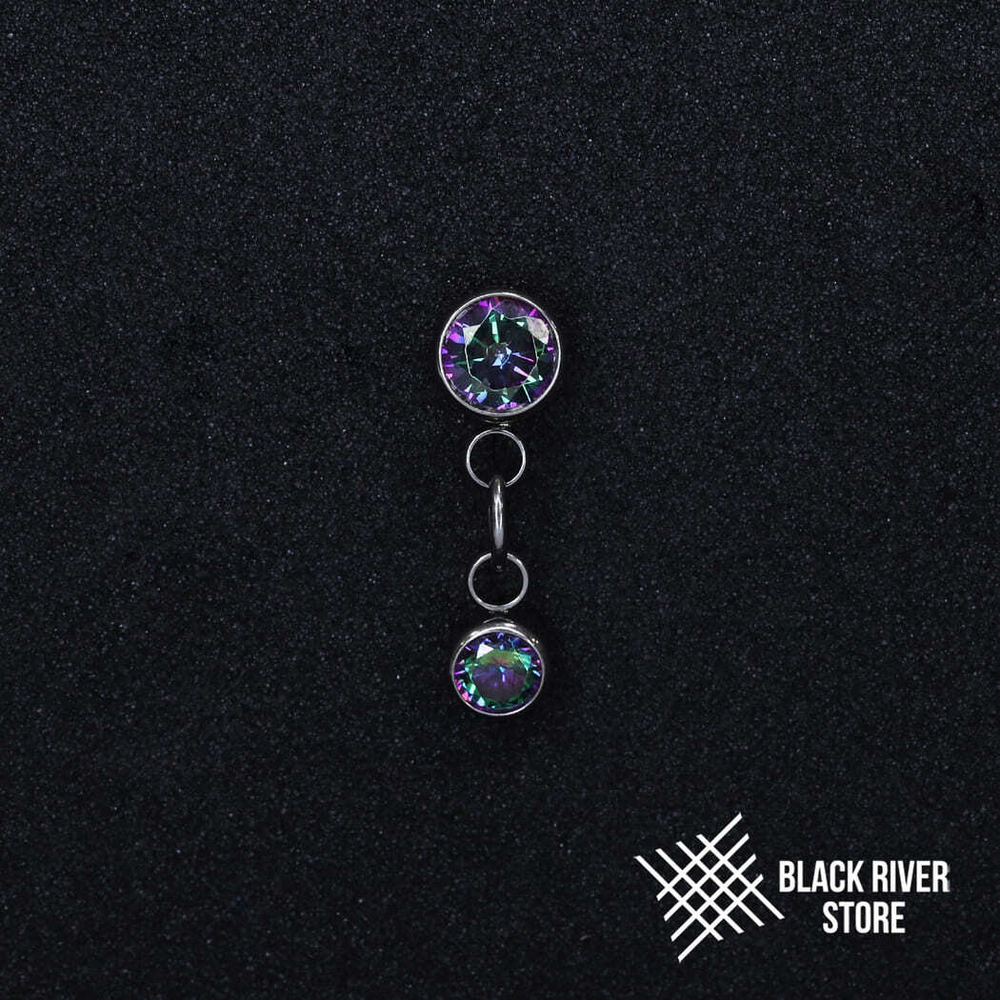 Pendant HM Double Round Mystic Topaz