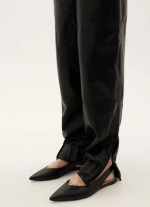 Брюки кожаные, черный