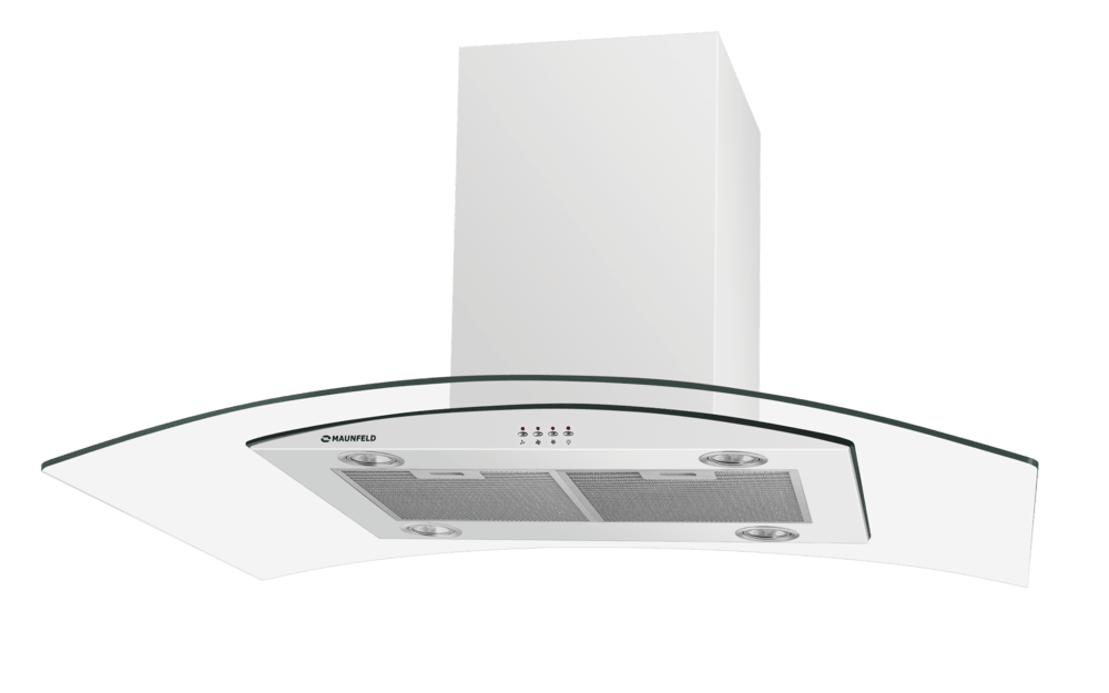 Кухонная вытяжка MAUNFELD Ancona PlusA Isla 90 белый\прозрачное стекло