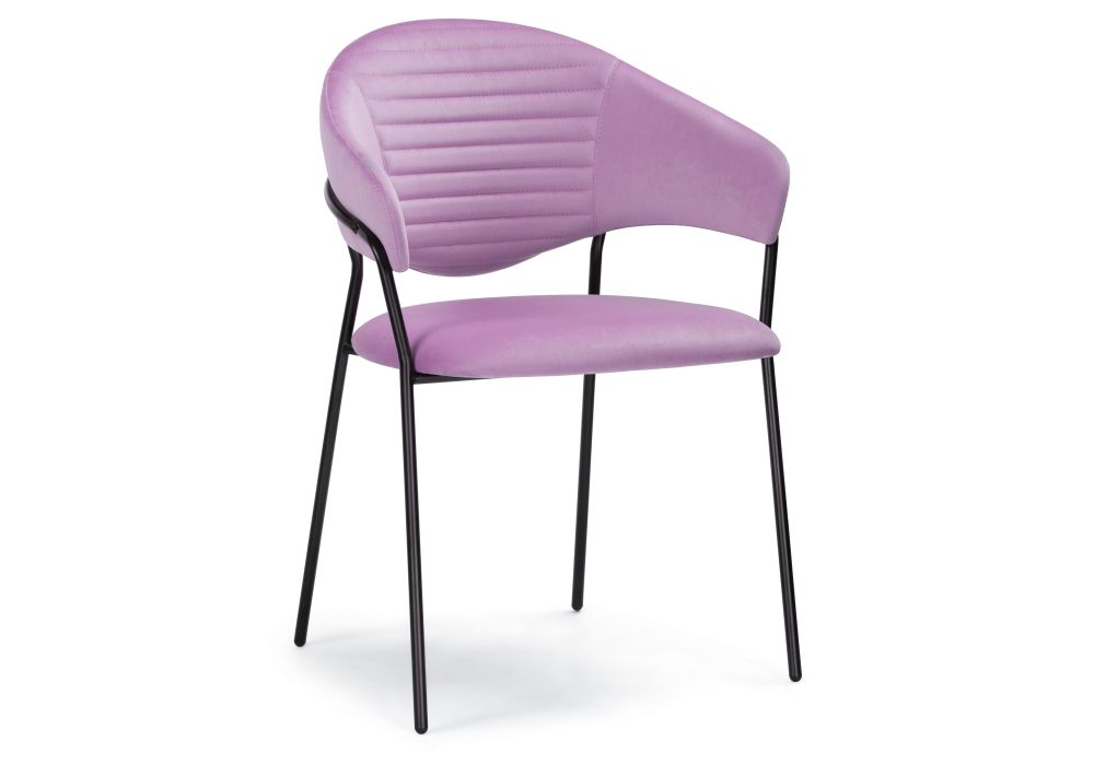 Стул на металлокаркасе Рансол лиловый / черный глянец