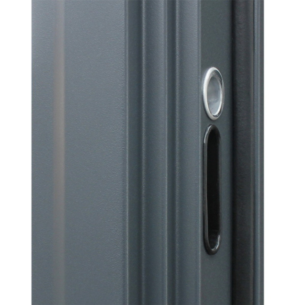 Входная металлическая дверь с зеркалом Ювентус металл штамп Графит/Зеркало + МДФ , цвет графит софт