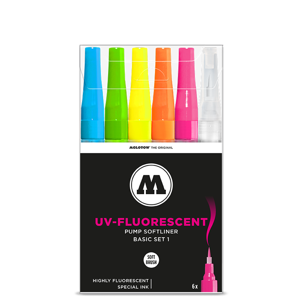 Набор маркеров MOLOTOW GRAFX UV ФЛЮР 6шт Set 1