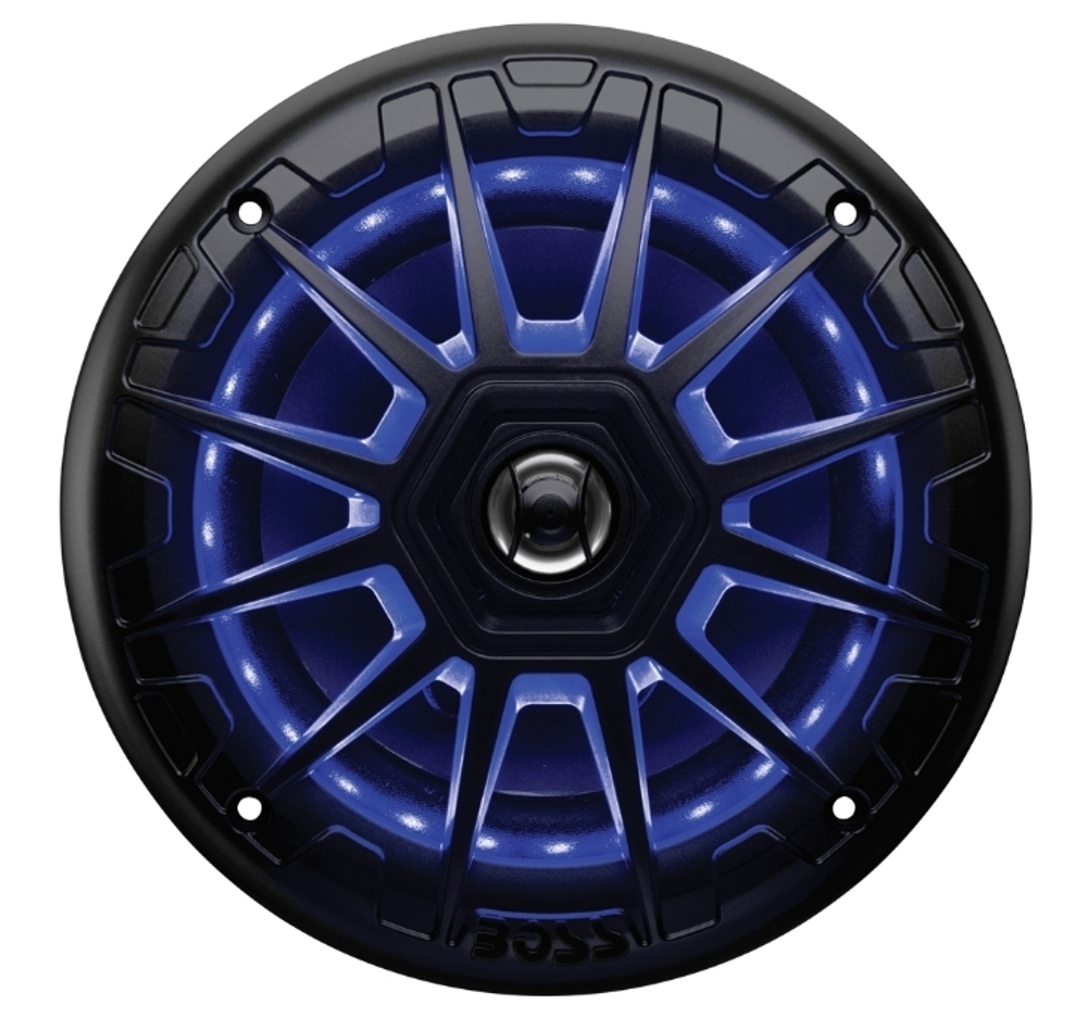 Динамики Boss Audio морские 200W 6,5" с RGB подсветкой (2 шт., черные) (мятая коробка)