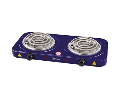 Электроплитка HomeStar HS-1105 2 конфорки спираль ТЭН 1кВт+1кВт фиолетовая чугун серия сапфир 8752
