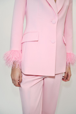 ZARA БЛЕЙЗЕР С ПЕРЬЯМИ, РОЗОВЫЙ