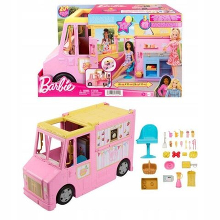 Игрушечный транспорт для куклы Barbie - Лимонадный фургон Мобильное кафе для кукол с аксессуарами - Барби HPL71