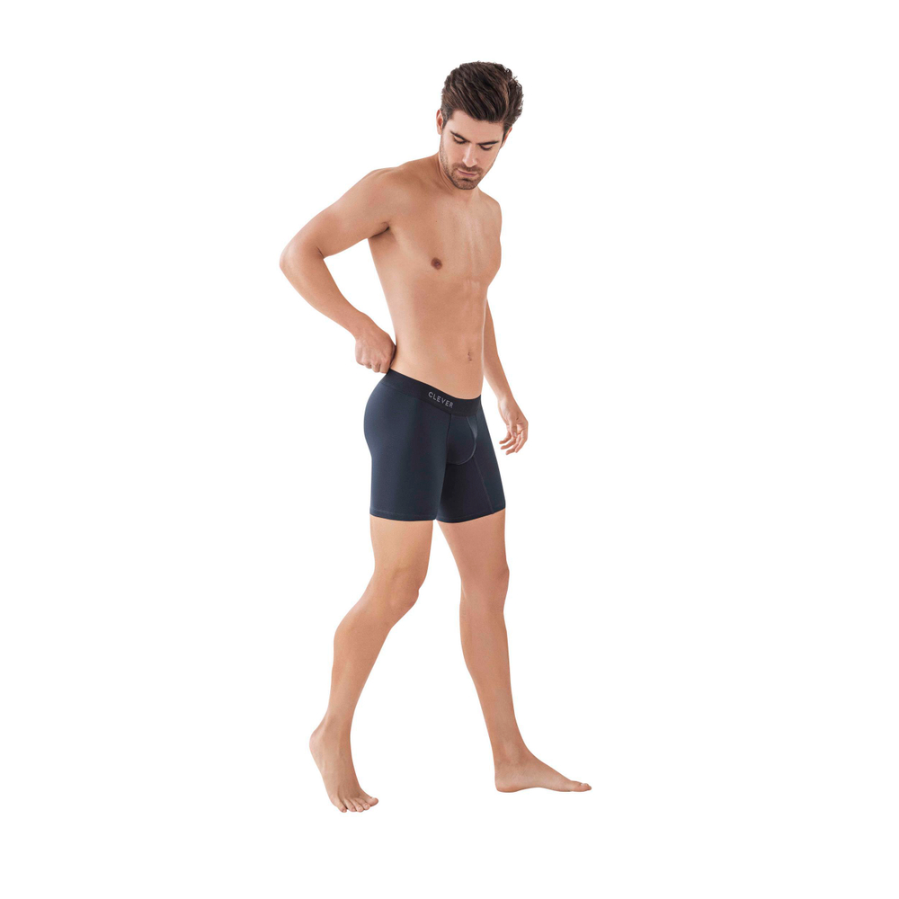 Мужские трусы боксеры черные удлиненные Clever Moda CARIBBEAN LONG BOXER 088611