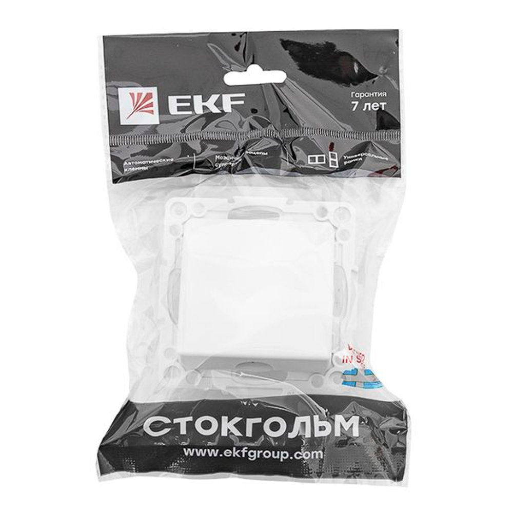 Стокгольм Механизм Кабельного вывода белый EKF