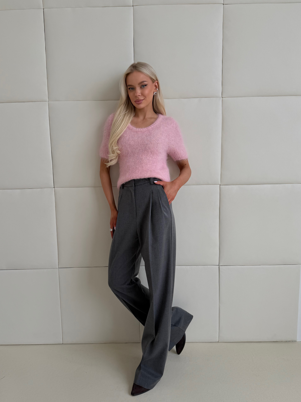 Брюки Office серый меланж