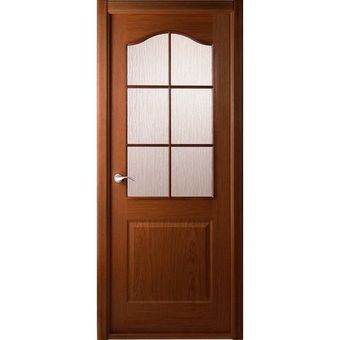 Межкомнатная дверь шпонированная Belwooddoors Капричеза орех остеклённая